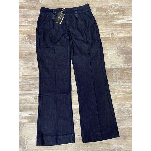 Flamingo Jeans Double Breasted Flare Pants Metal Buttons Women’s Sz L - Picture 1 of 7
